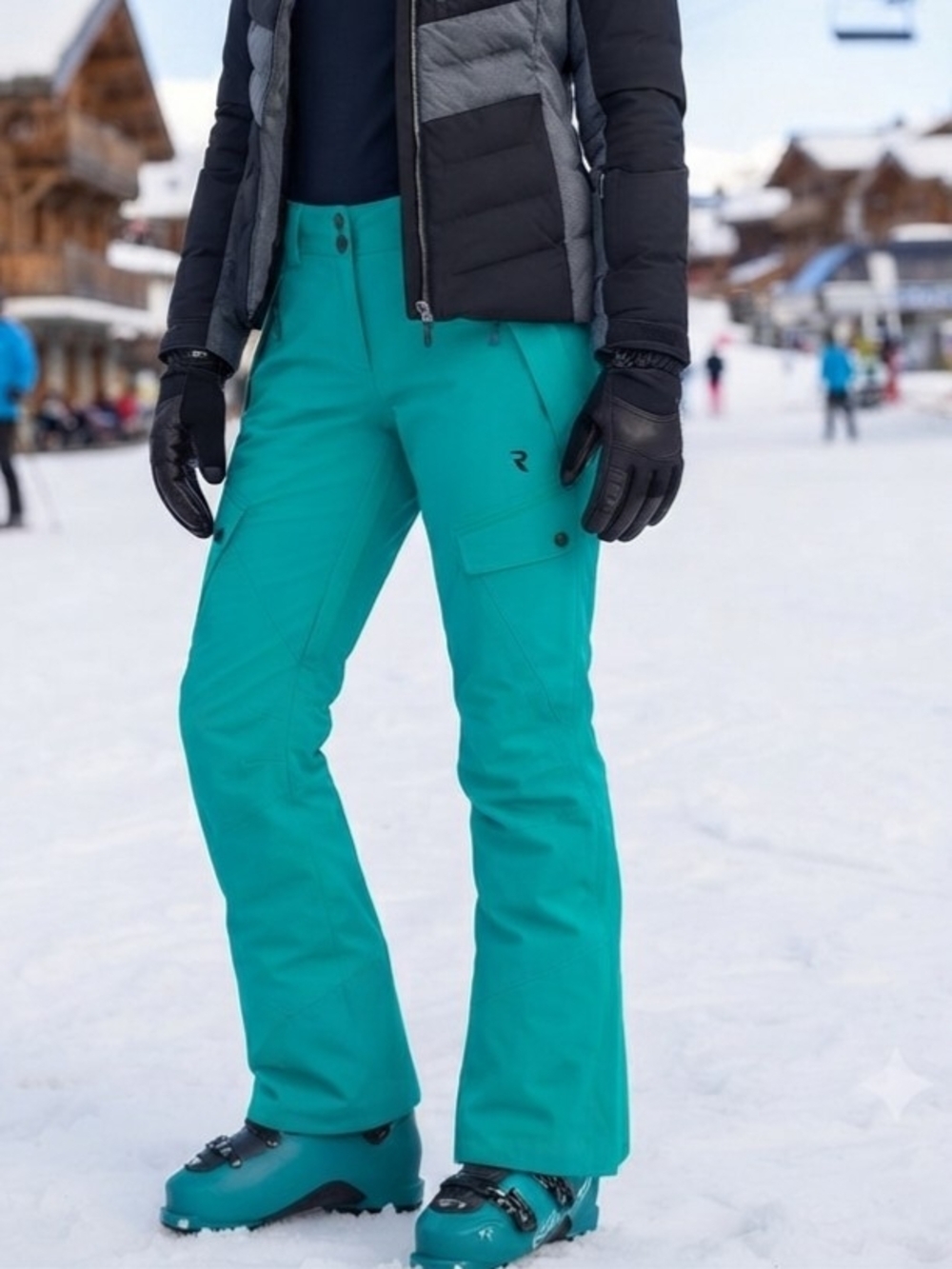 Ripzone Teal Women's Ski Pants -Water-Resistant  Size Small